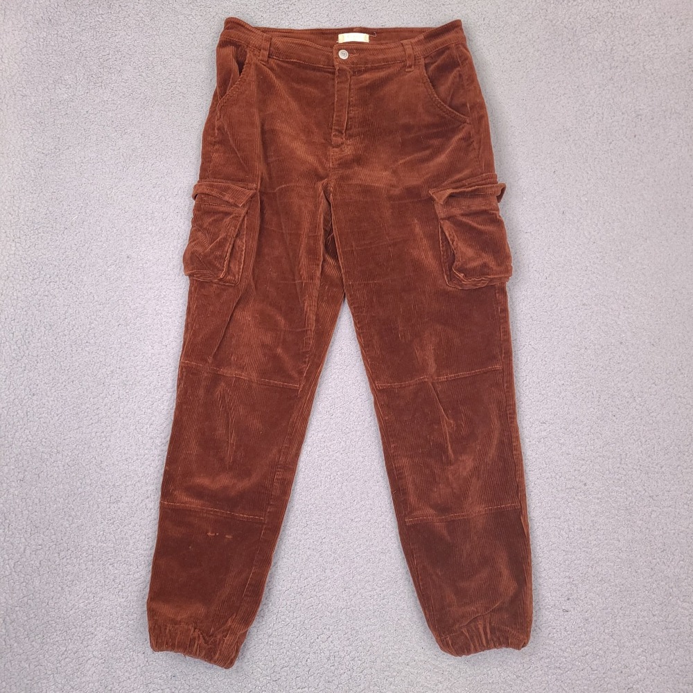 Altard State Women's Corduroy Pants Size‎ 27 Rust Orange Cargo Elastic Ankle